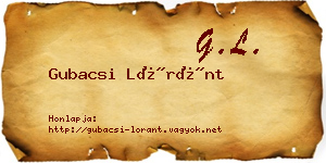 Gubacsi Lóránt névjegykártya