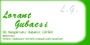 lorant gubacsi business card