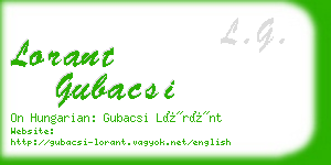 lorant gubacsi business card